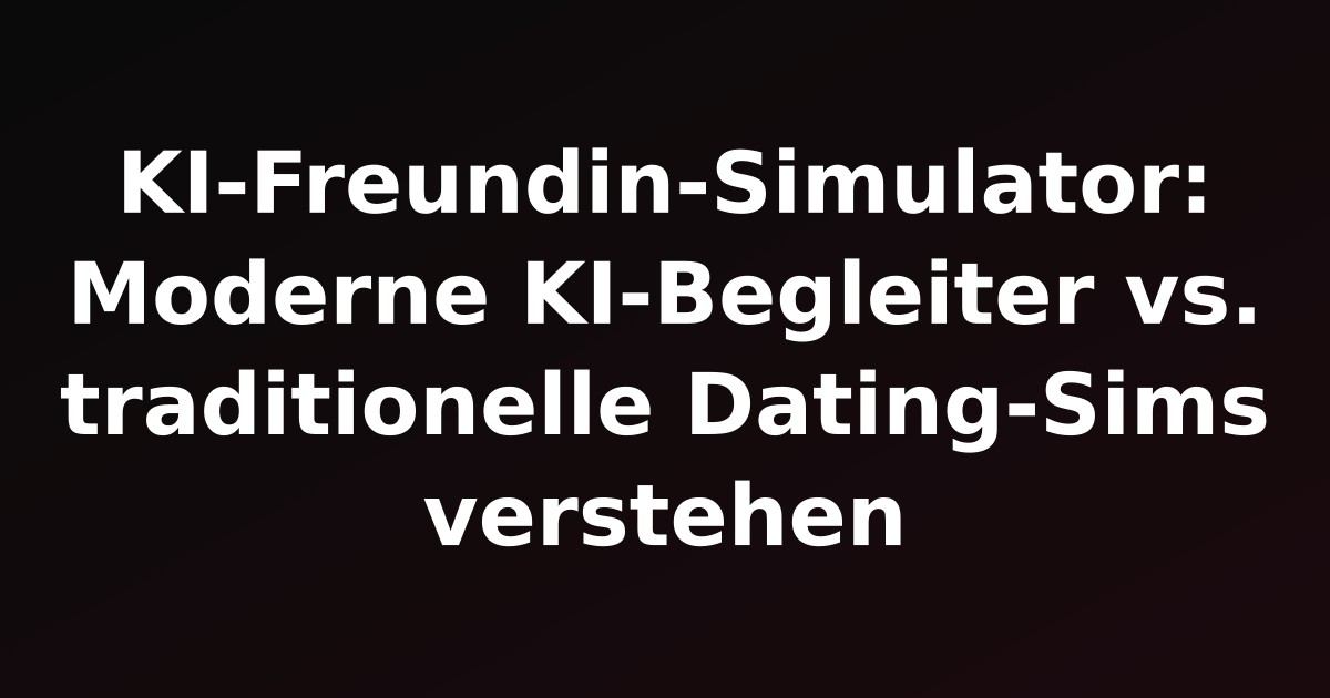 KI-Freundin-Simulator: Moderne KI-Begleiter vs. traditionelle Dating-Sims verstehen